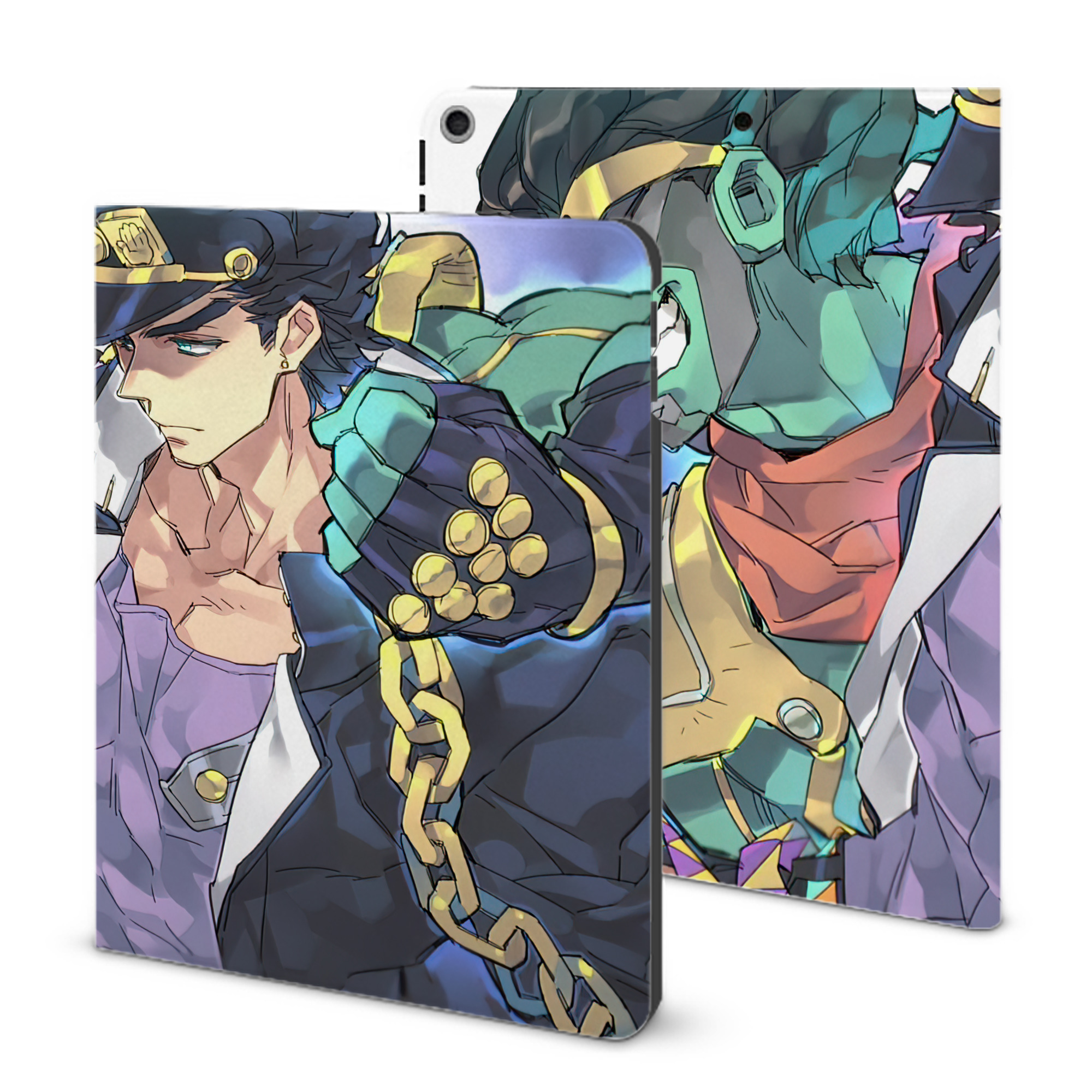 （画像用） ジョジョの奇妙な冒険 JoJo's Bizarre Adventure IPad ケース ブック型 PUレザー TPU 耐衝撃 軽量 薄型 ペン収納なし 全面保護 IPad 各モデル対応